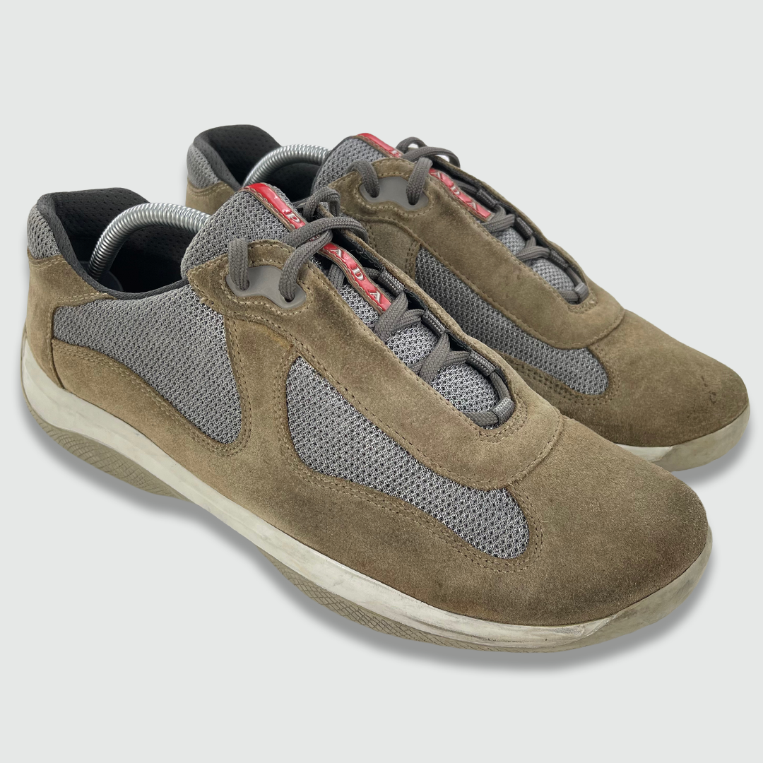 Prada americas cup grey suede clearance