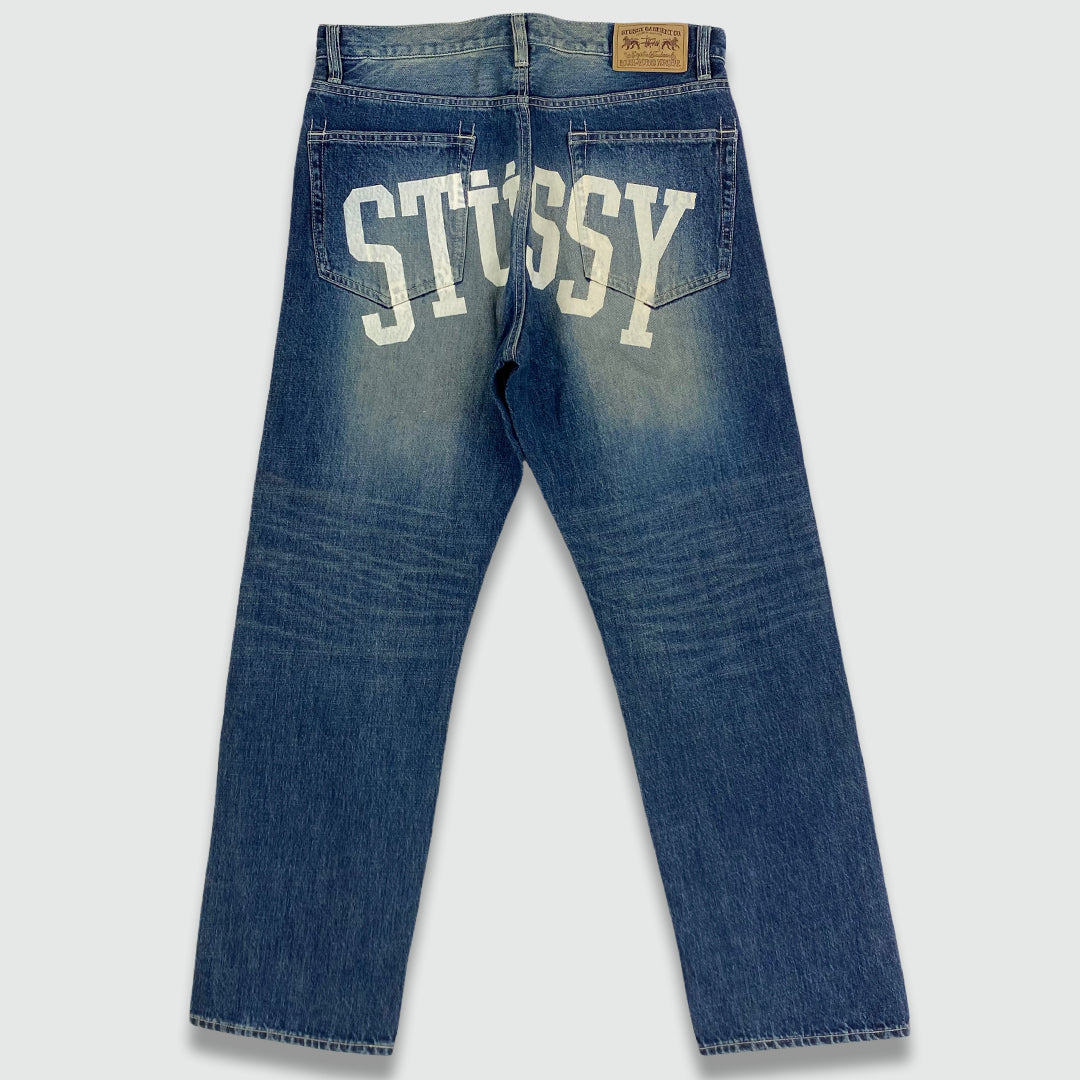 パンツ archive Old Stussy wide denim pants Vintage Stussy Workwear Denim Baggy Style Hip Hop | eBay