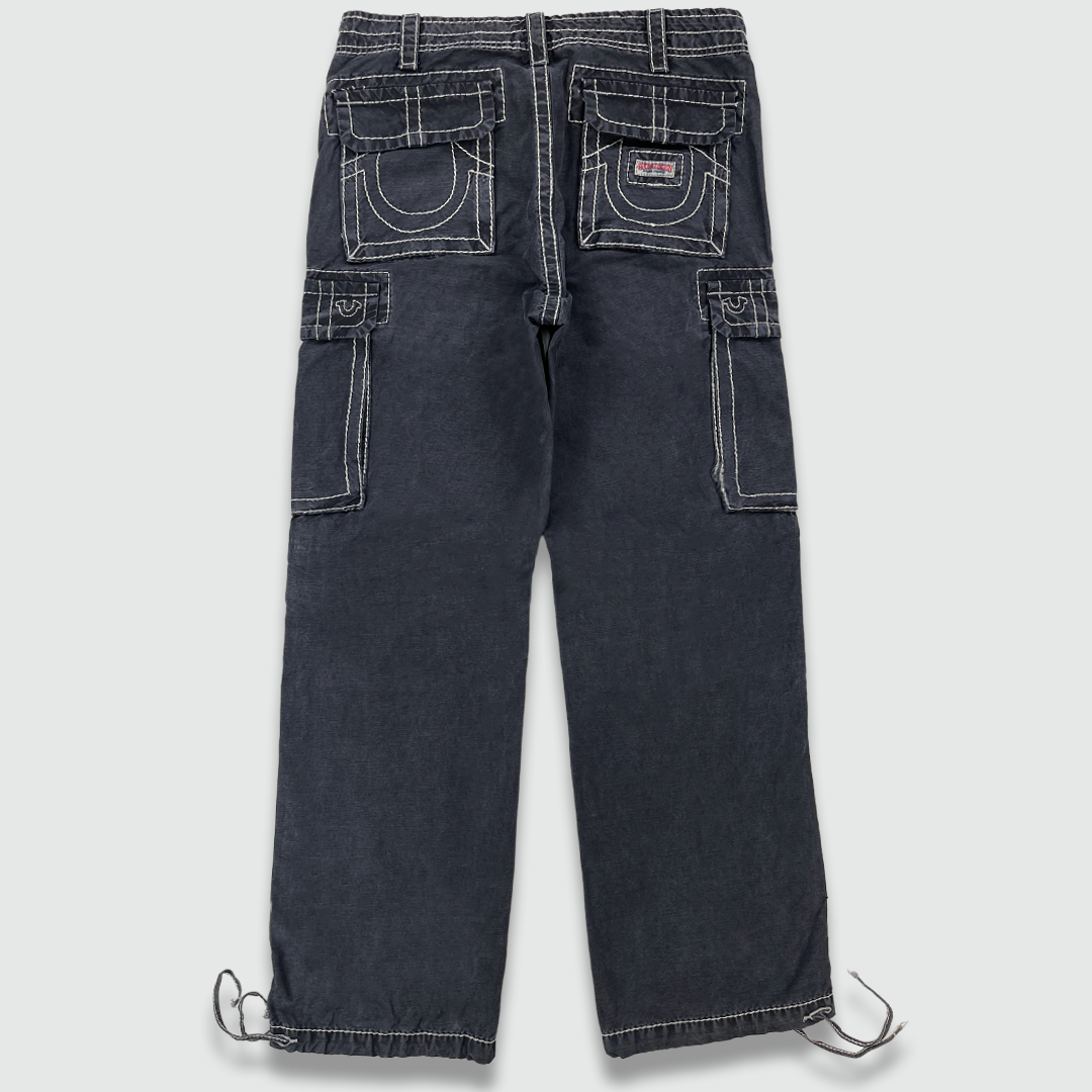 lime stitched cargos - size medium