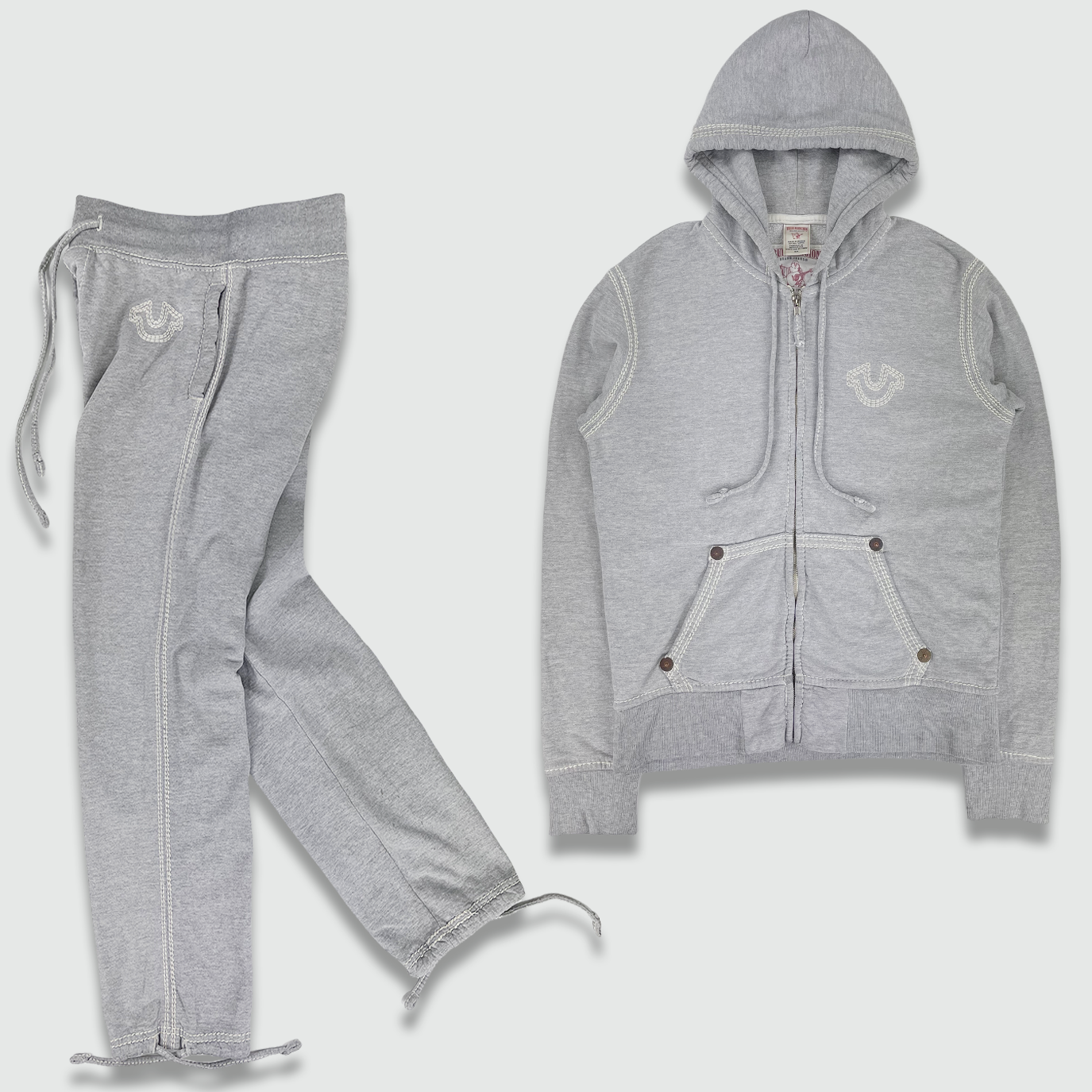Grey true religion sweat best sale suit