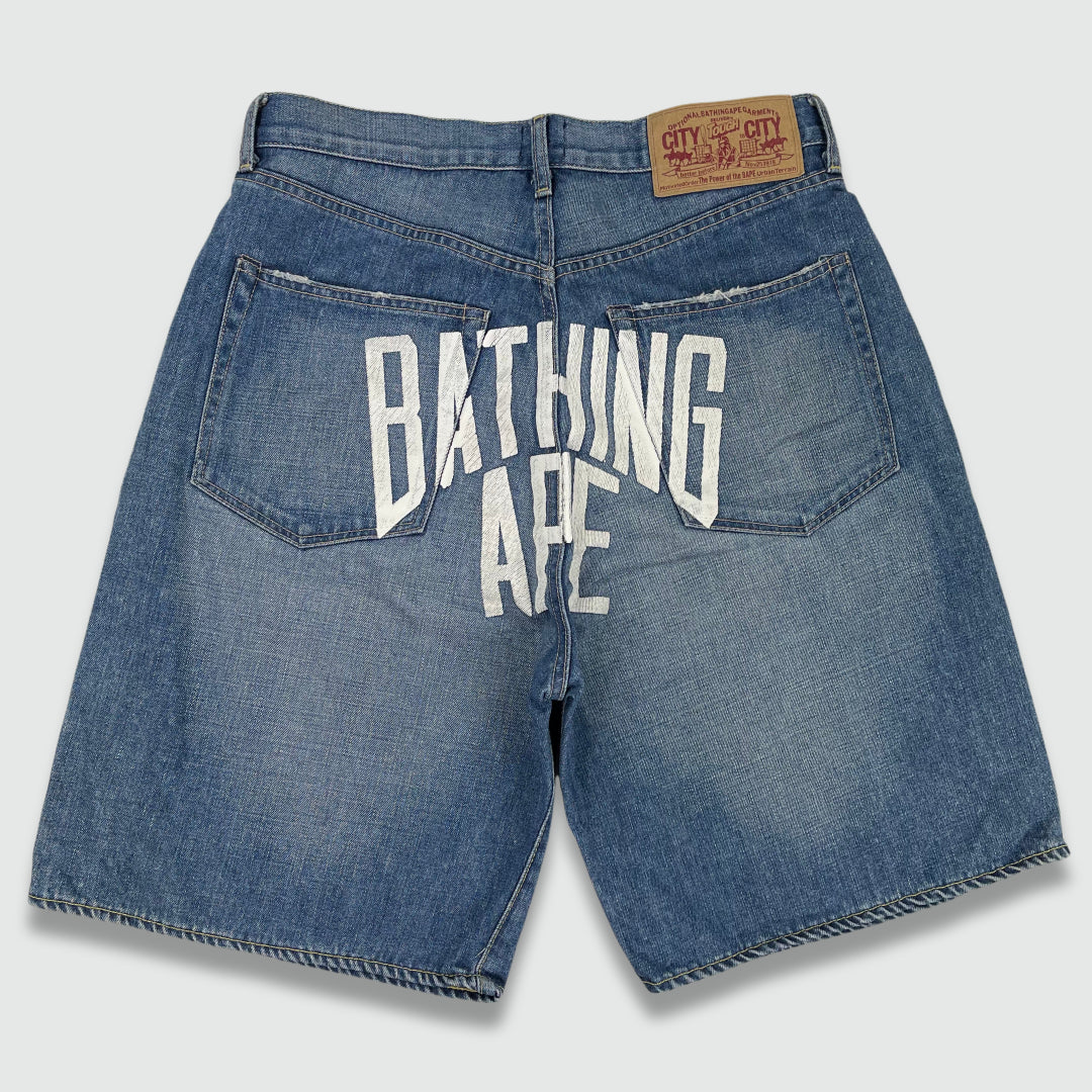 Bape 'Bathing Ape' Denim Shorts (W32)