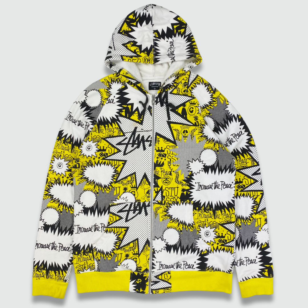 80s Old Stussy 最初期 All Over Print Hoodie Stussy All Over Print Hoodie (L) – PASTDOWN