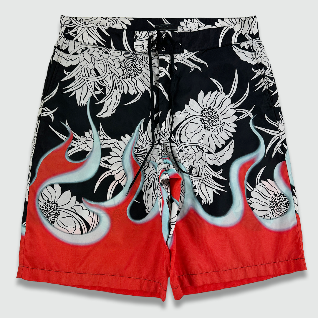 Prada Nylon Flame Shorts (L)