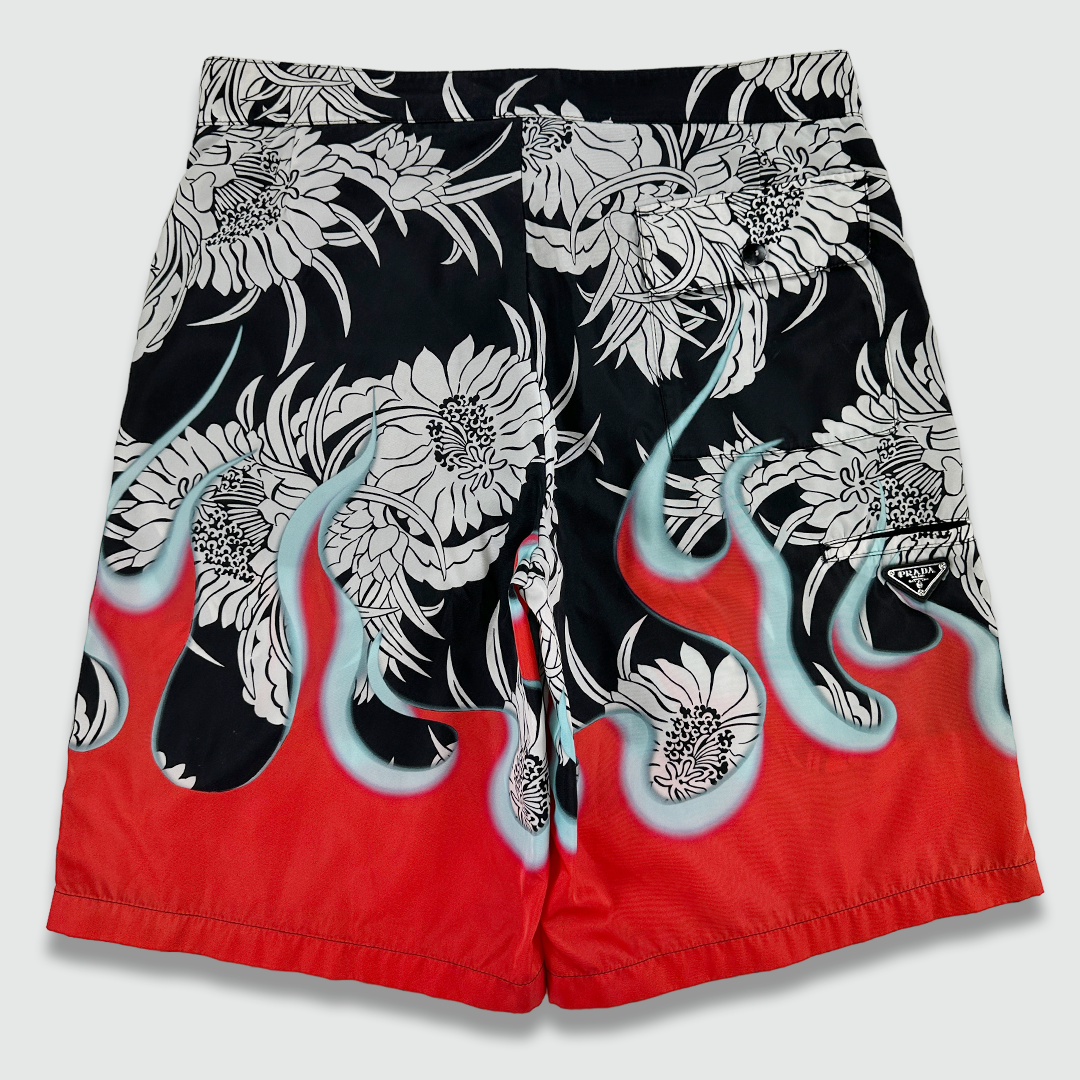 Prada Nylon Flame Shorts (L)