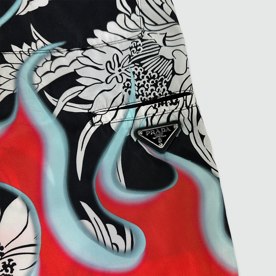 Prada Nylon Flame Shorts (L)
