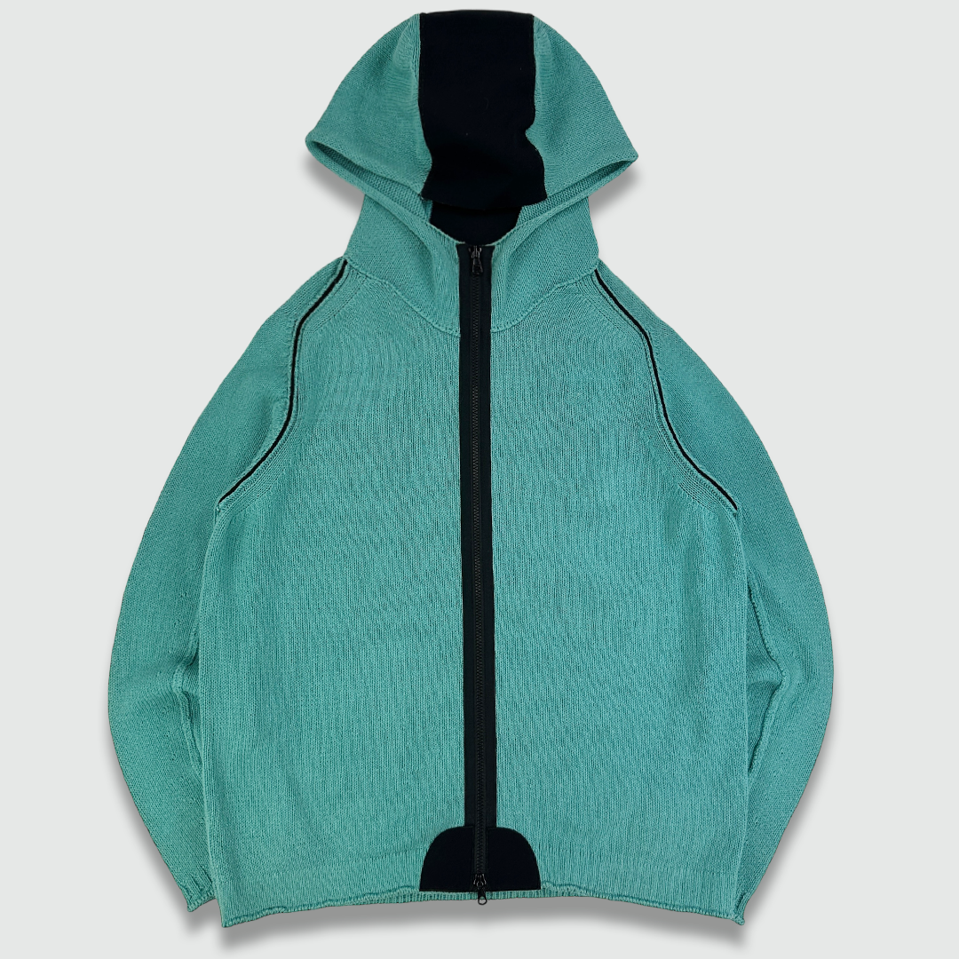 SS 2005 Stone Island Knit Neoprene Hoodie (XL)