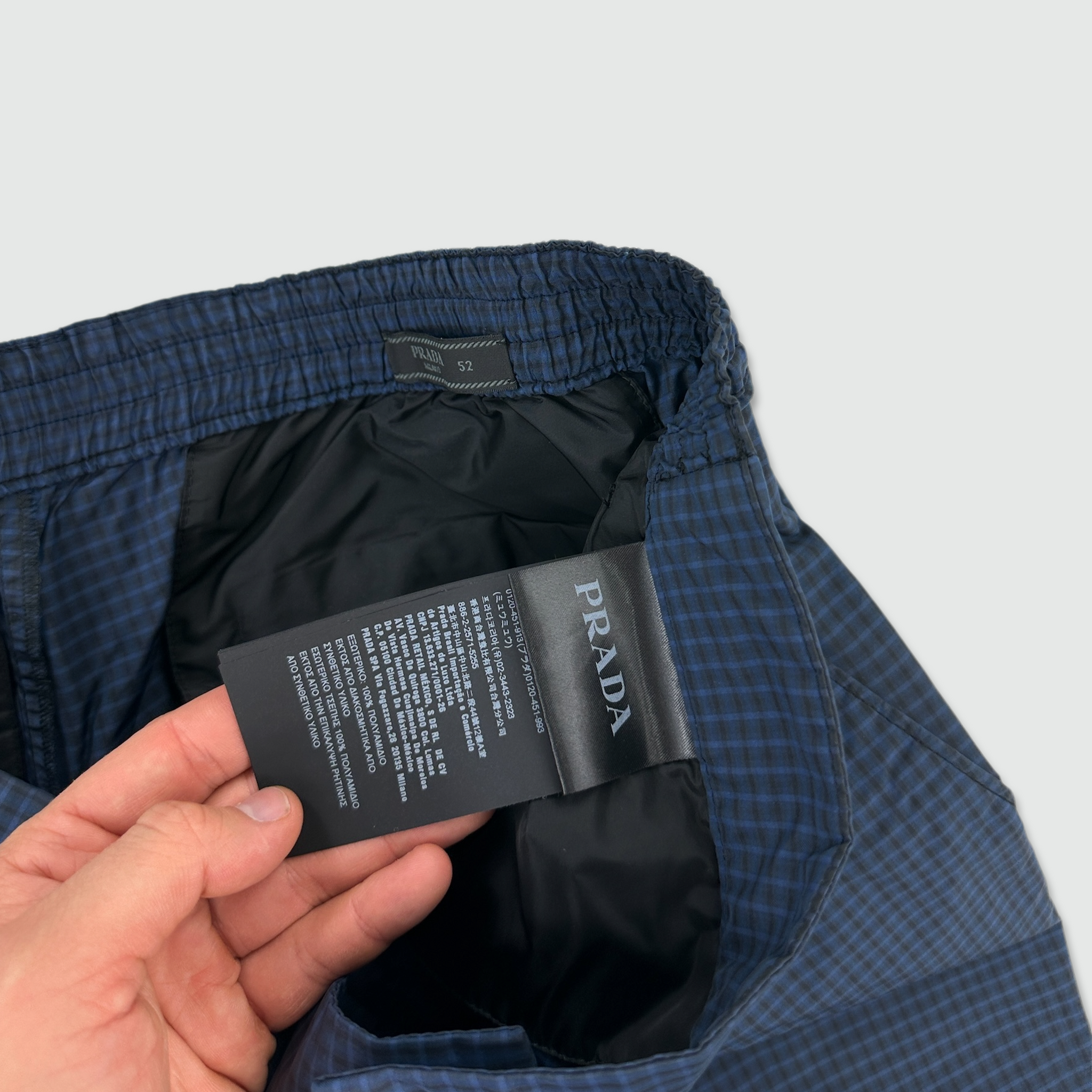 Prada Plaid Nylon Trousers (L)