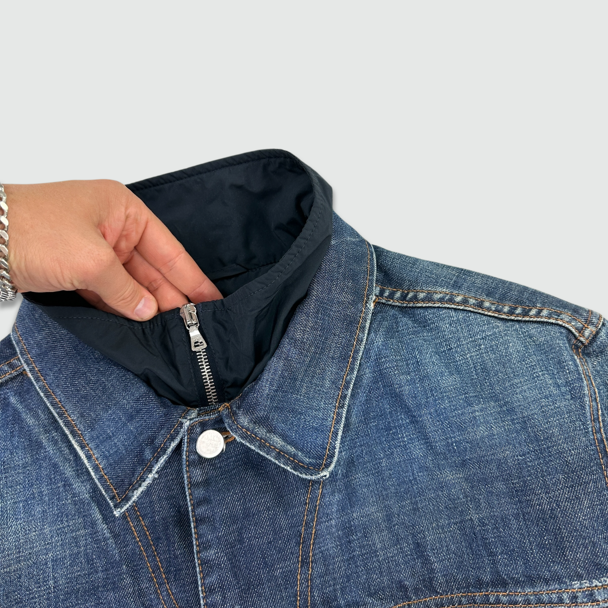 Prada Nylon Lined Denim Jacket (L)