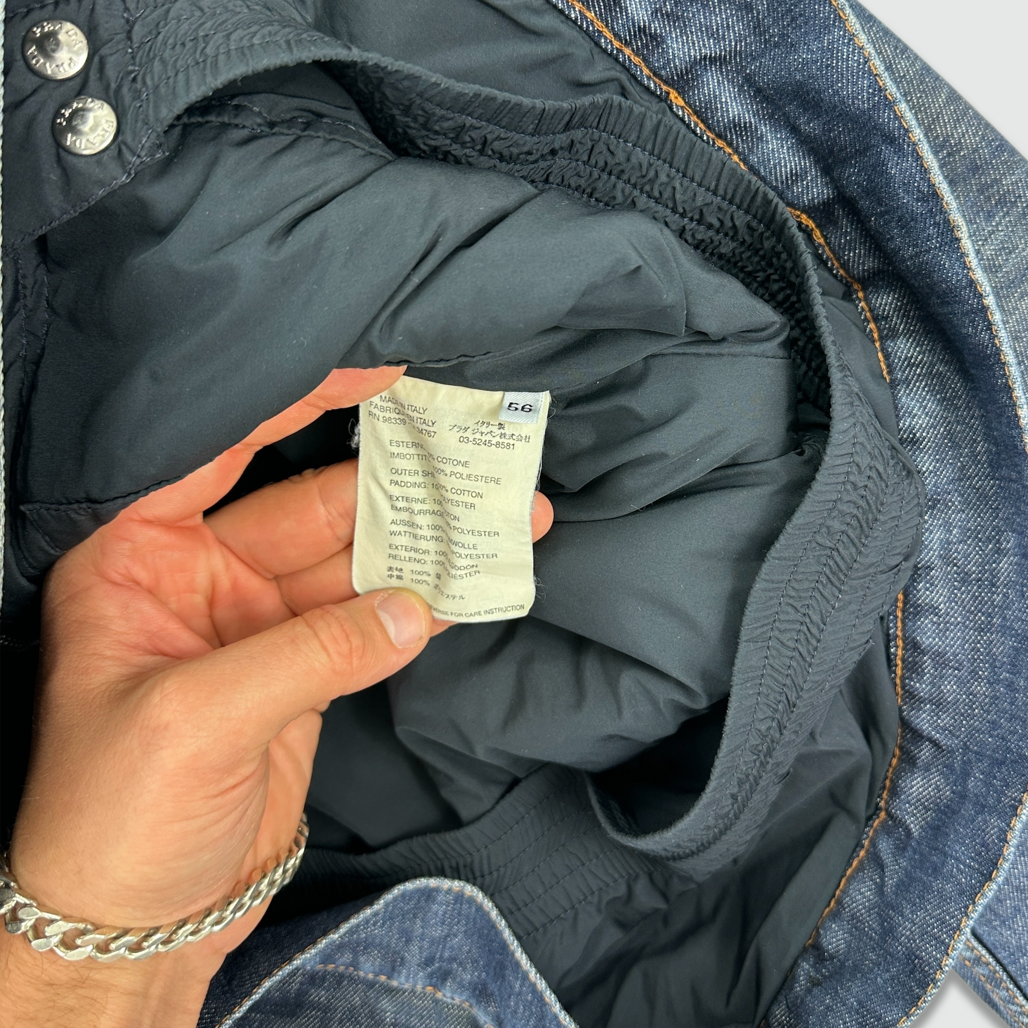 Prada Nylon Lined Denim Jacket (L)