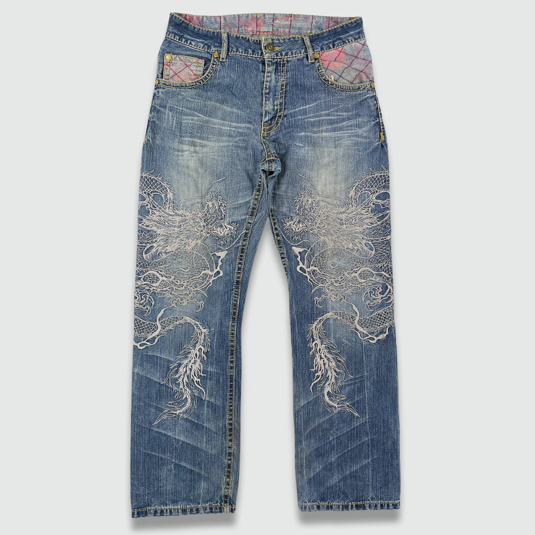 Dragon Embroidered Jeans (W34 L33)