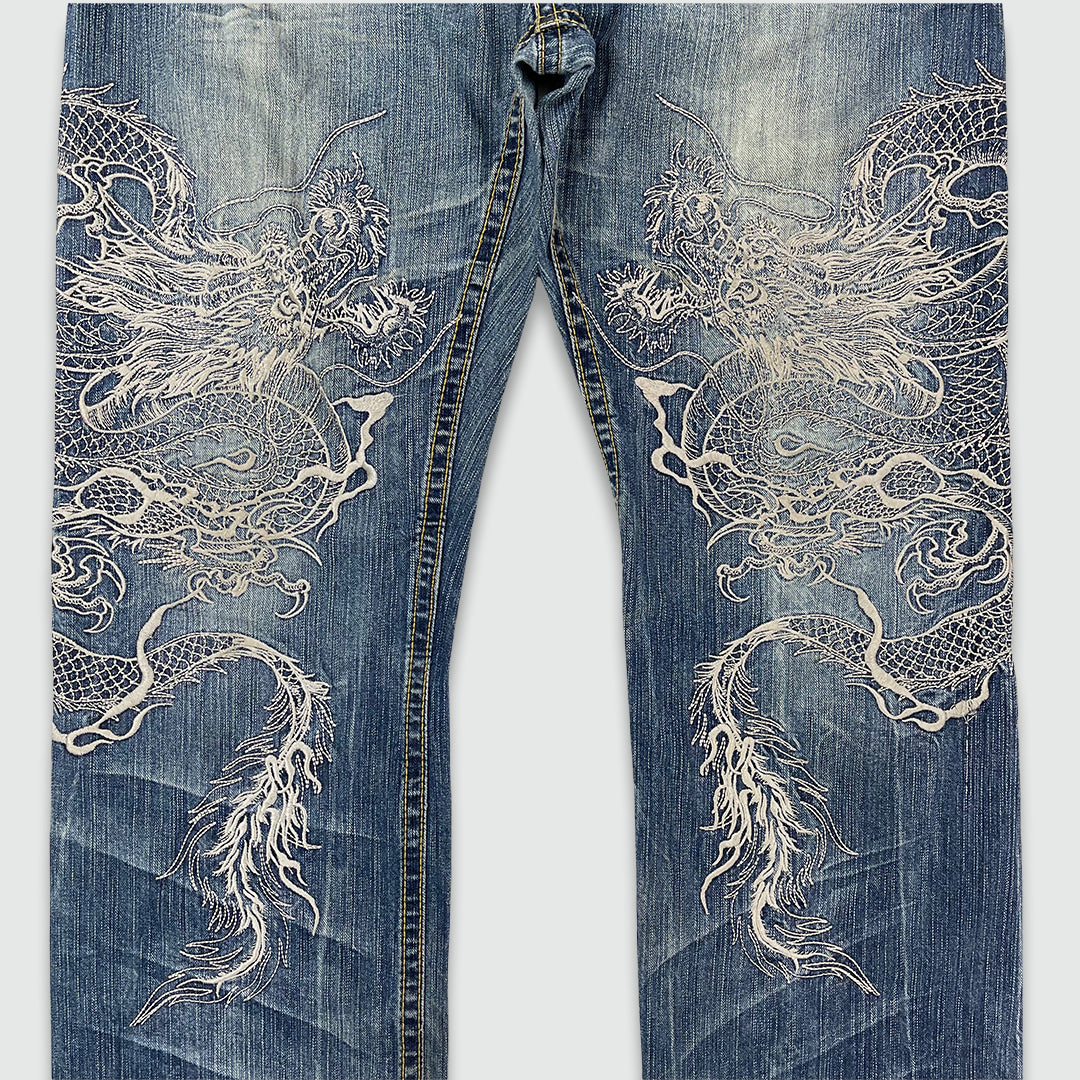 Dragon Embroidered Jeans (W34 L33)