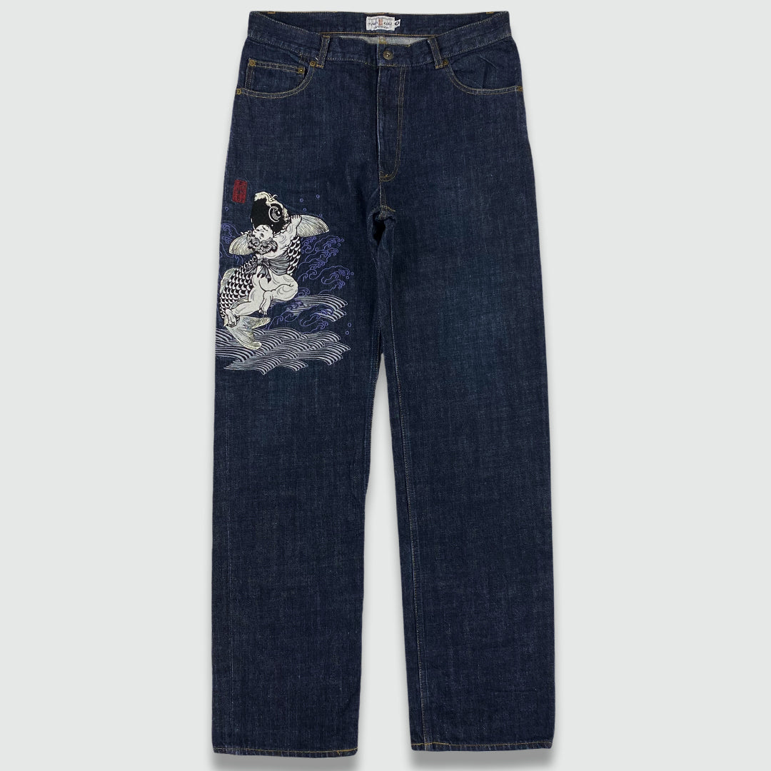 Koi Fish Embroidered Jeans (W33 L33)