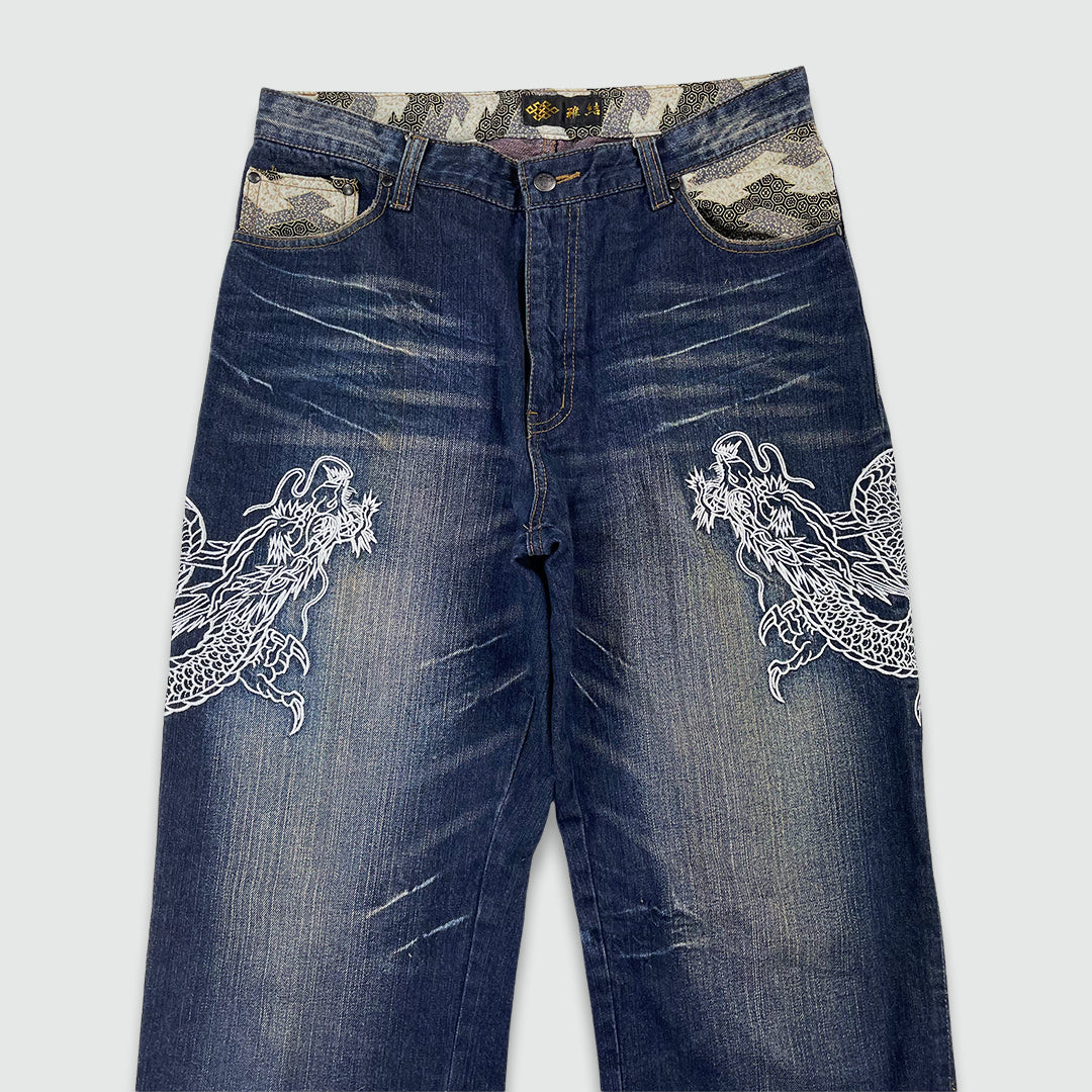 Dragon Embroidered Jeans (W33 L33)