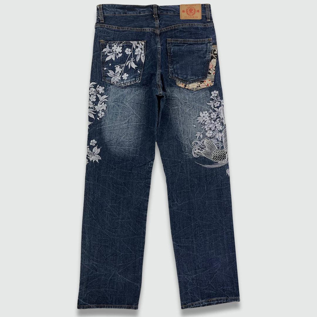 Koi Fish Embroidered Jeans (W32 L33)