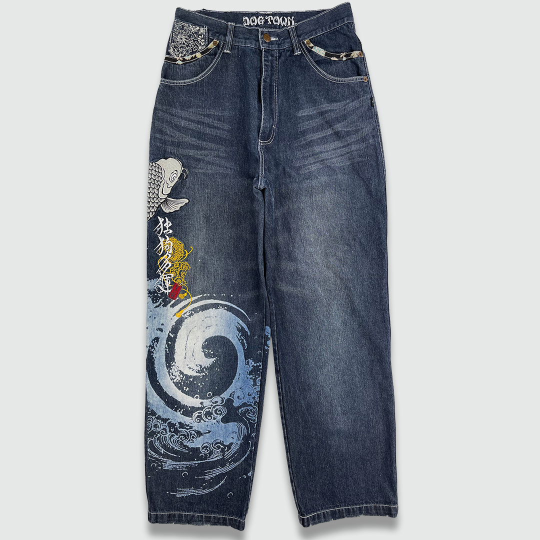 Koi Fish Embroidered Jeans (W34 L32)
