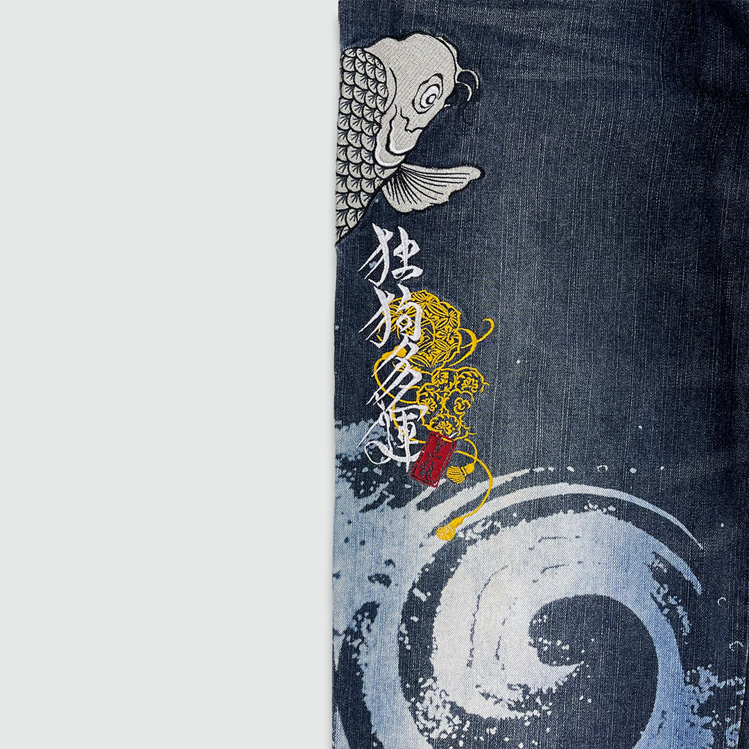Koi Fish Embroidered Jeans (W34 L32)