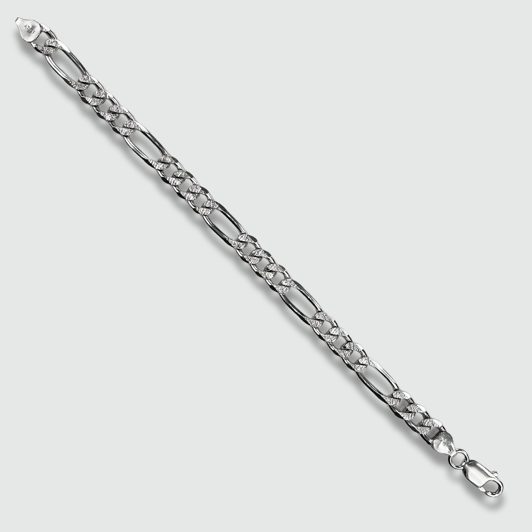 Engraved Figaro Link Chain