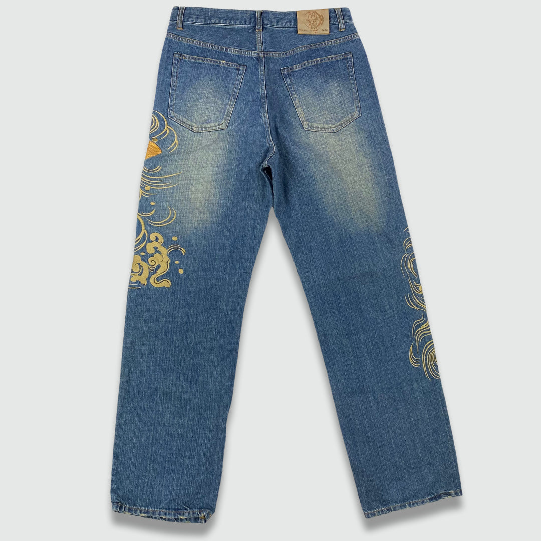 Koi Fish Embroidered Jeans (W34 L33)