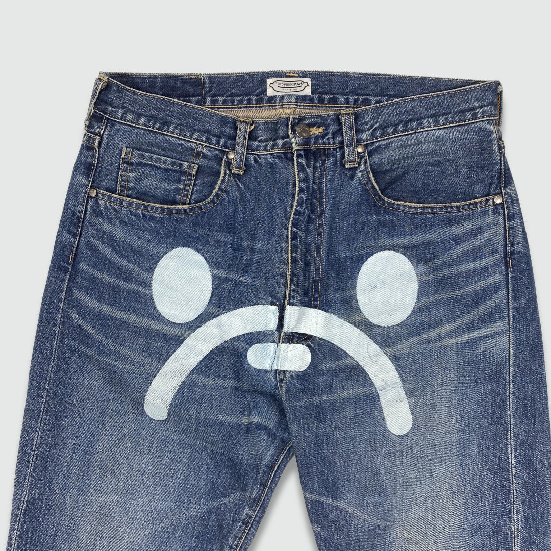 Bape Baby Milo Sad Face Jeans (W34 L31)
