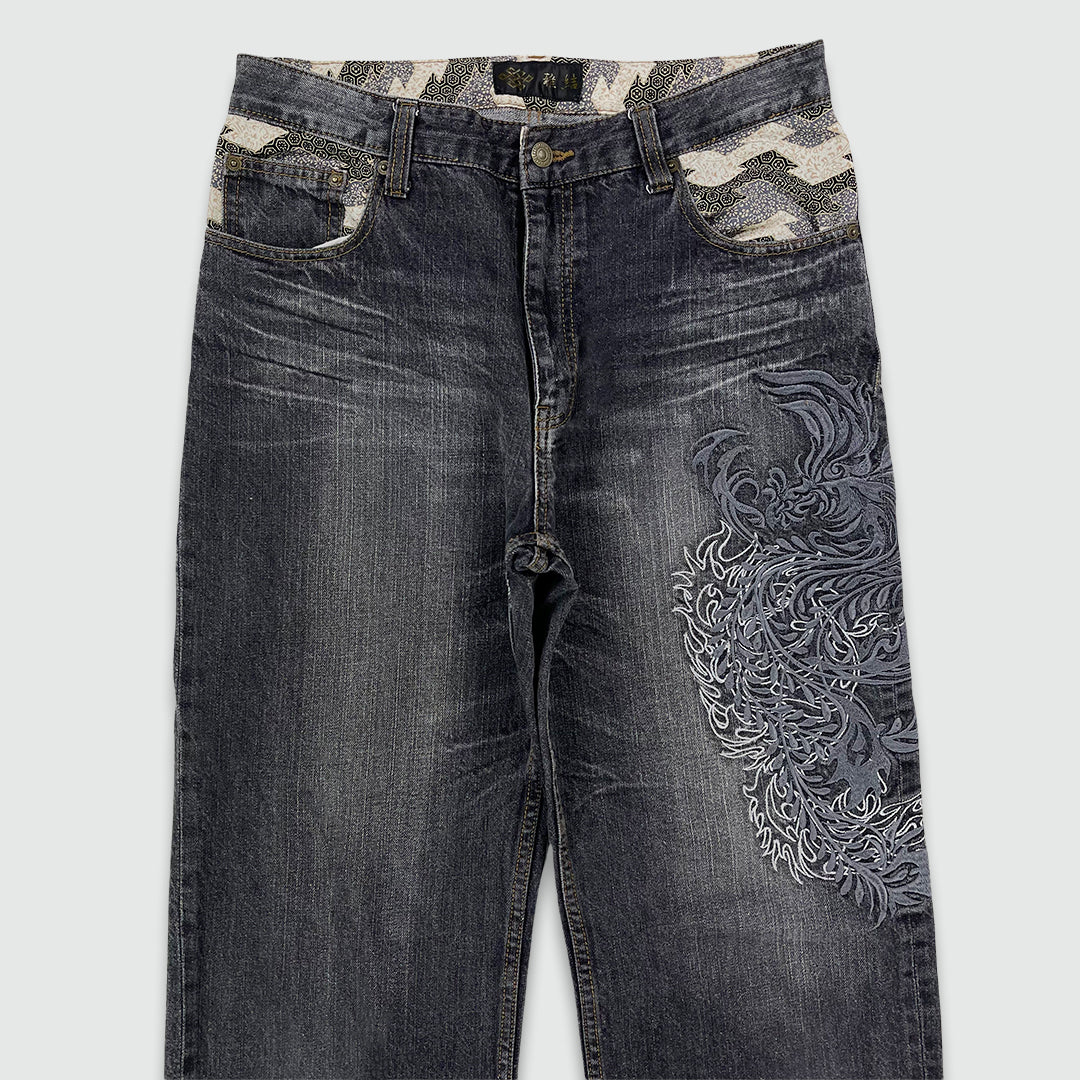 Dragon Embroidered Jeans (W32 L33)