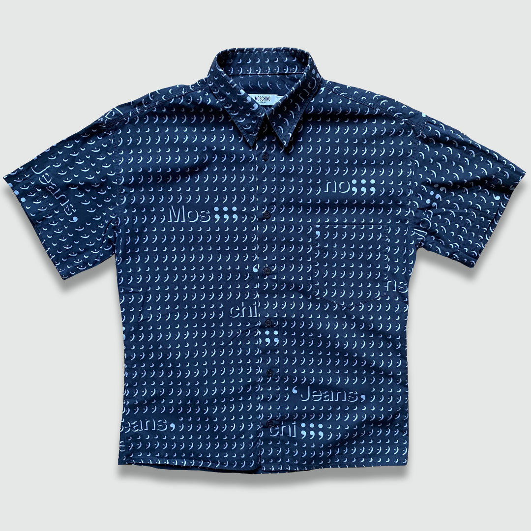 Moschino Comma Print Short Sleeve Shirt (L)