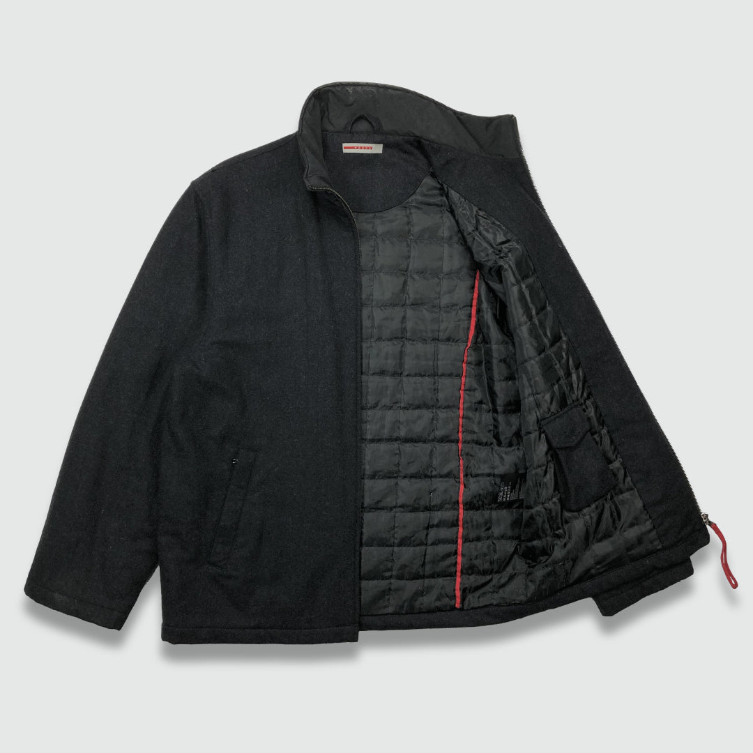Prada Sport Red Tab Felt Fleece Jacket (M)