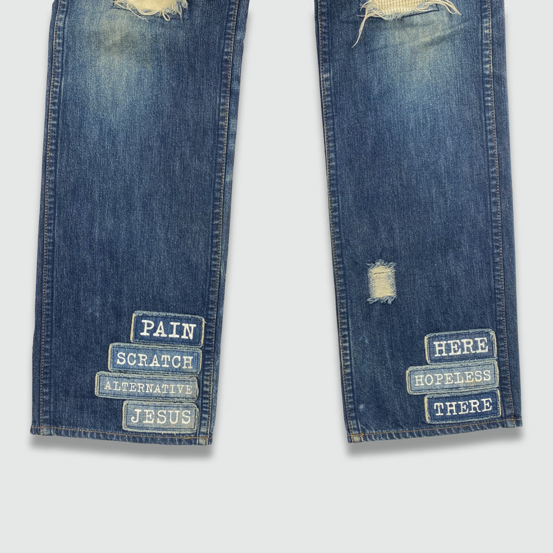 SS 2002 Number (N)ine Modern Age Patch Jeans