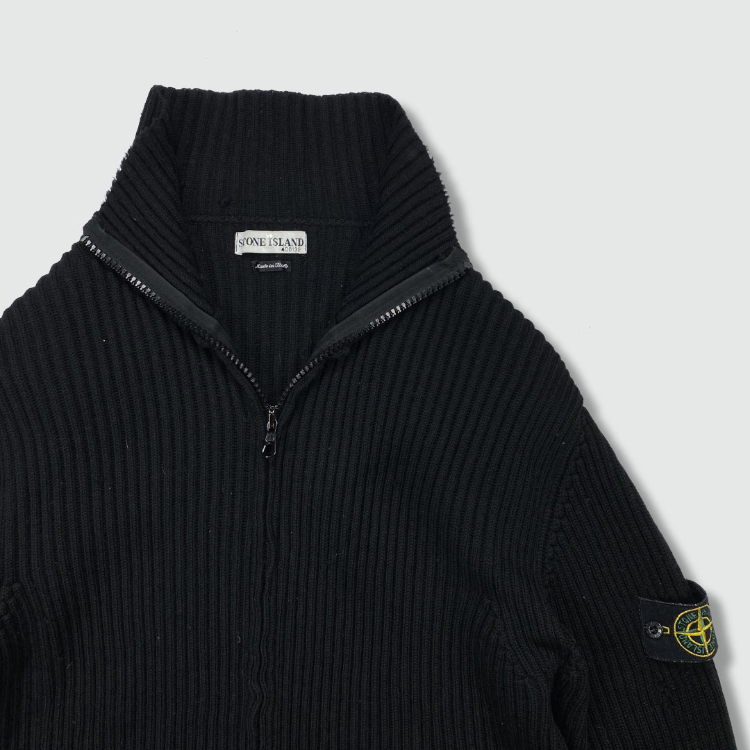 AW 2001 Stone Island Ribbed Zip Up Jumper (XL)