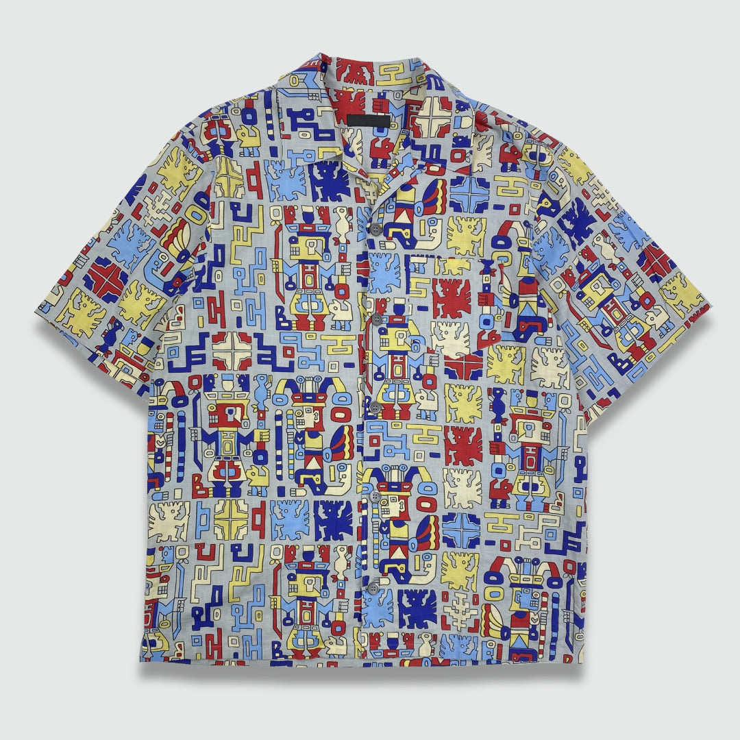2016 Prada Print Summer Shirt (L)