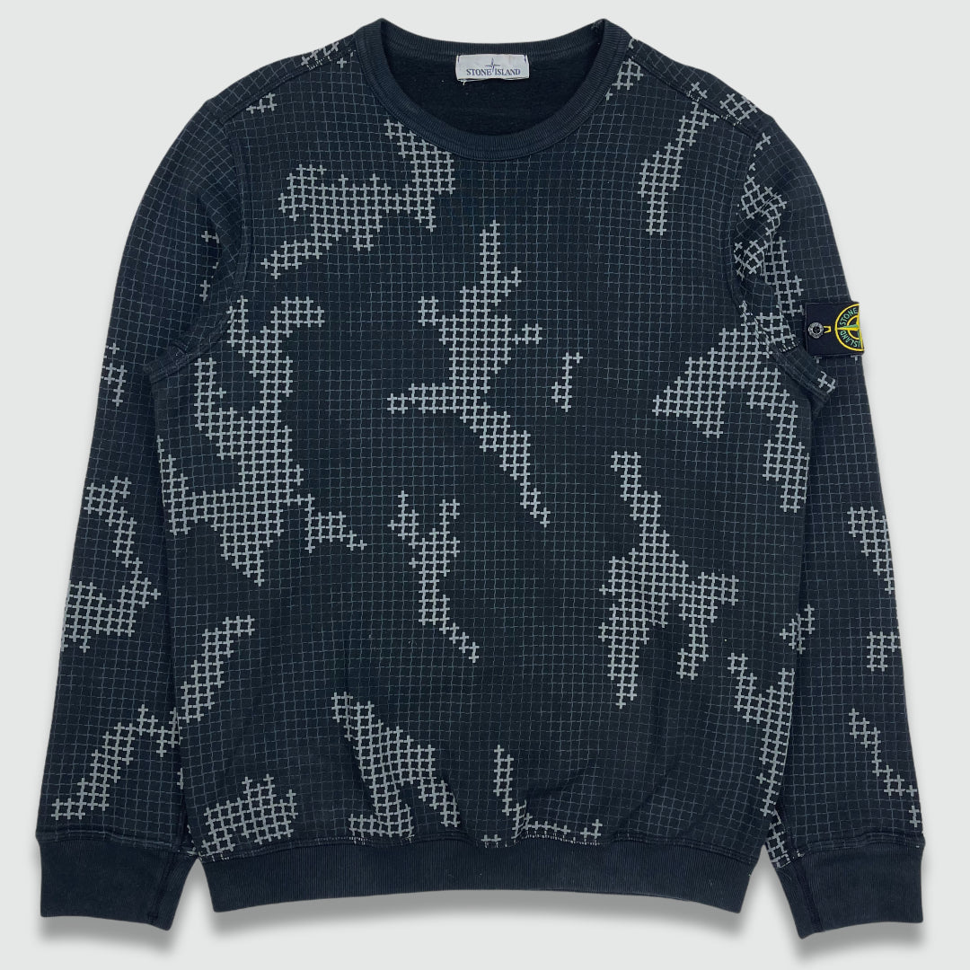 AW 2017 Stone Island Grid Camo Sweatshirt (M)