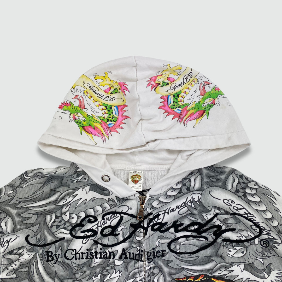 Ed Hardy All Over Print Hoodie (L)